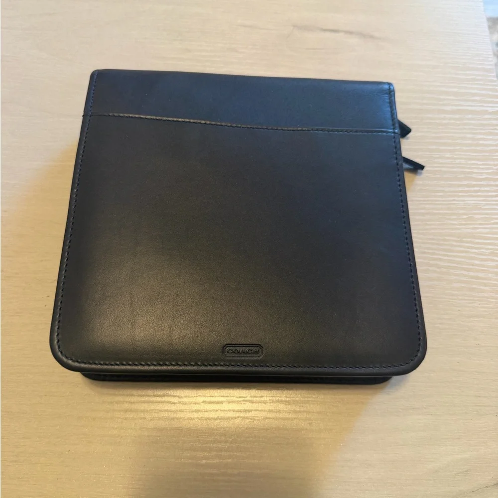 Classic Black Leather Business Portfolio with Organizer
